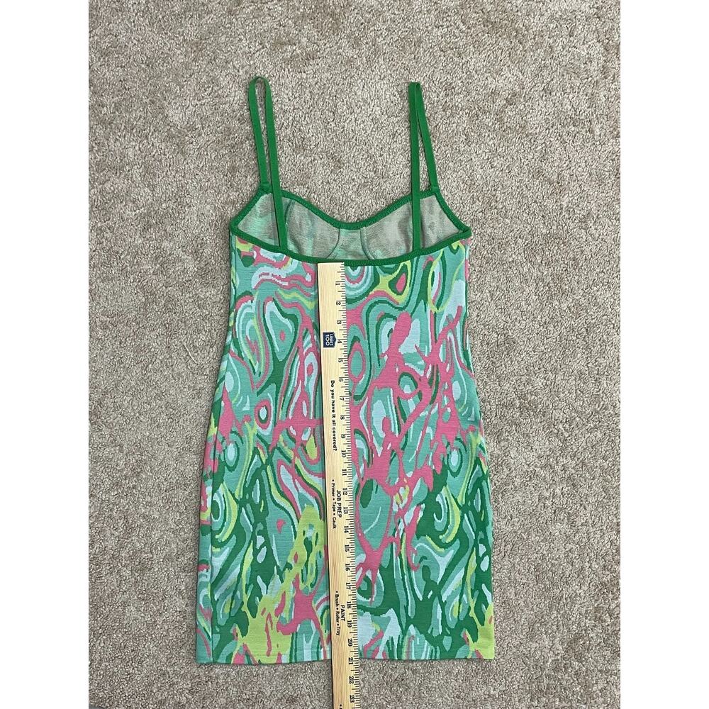 Zara Green Pink Multi Print Mini Dress - Picture 4 of 7